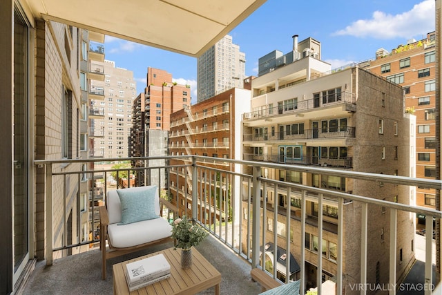 balcony with a view of city