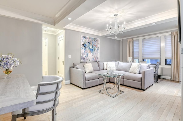 220 E 73rd St Unit 1-A, New York City, NY 10021 - living area with a chandelier, crown molding, light wood-type flooring, and recessed lighting