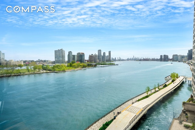 water view with a view of skyline