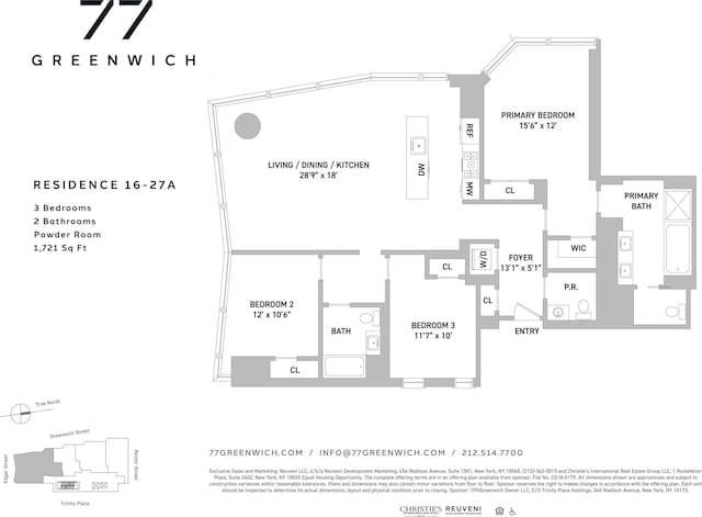 77 Greenwich St Unit 24-A, New York City, NY 10006 - floor plan / room layout