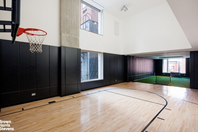 view of basketball court featuring basketball court