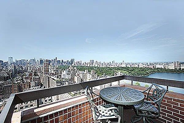 balcony with a skyline view