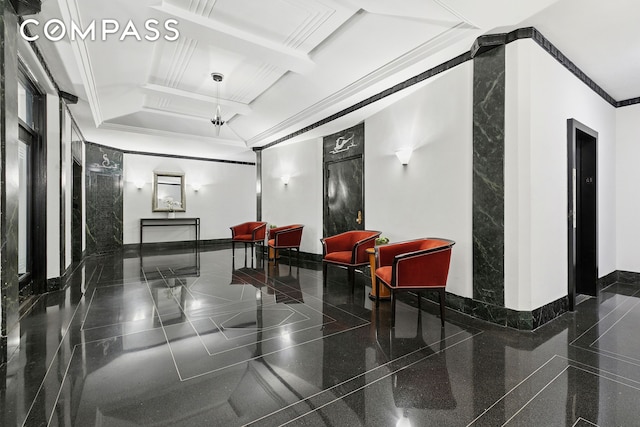 building lobby with crown molding
