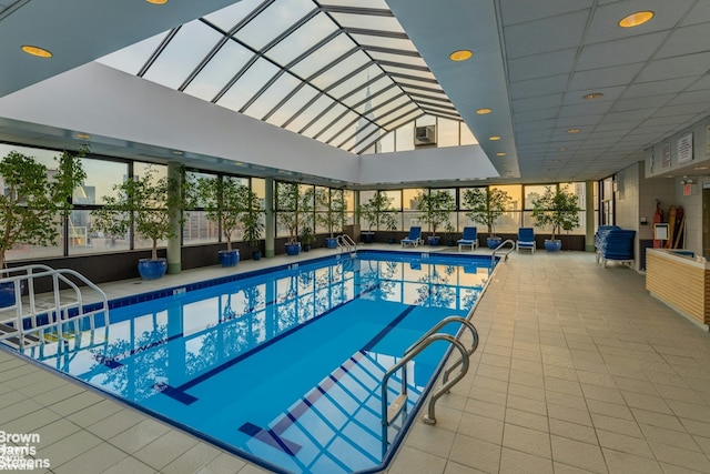 160 E 38th St Unit 7C, New York City, NY 10016 - indoor community pool featuring a patio and glass enclosure