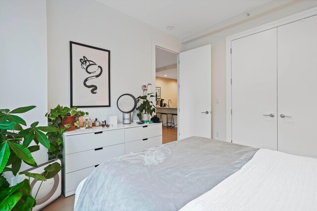 bedroom featuring a closet