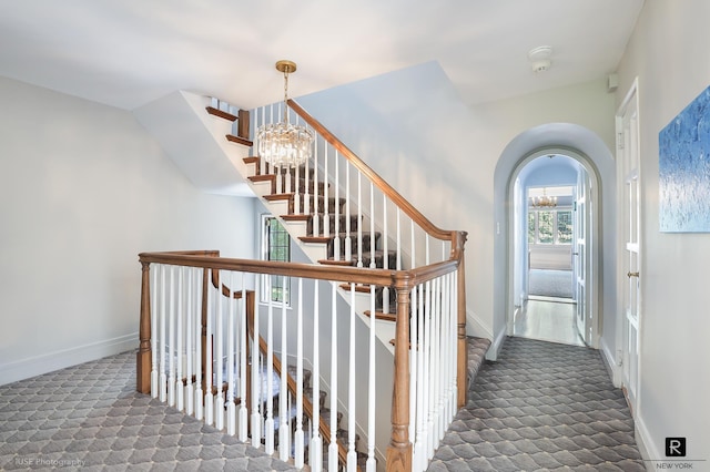 4500 Fieldston Rd, New York City, NY 10471 - staircase with carpet and baseboards