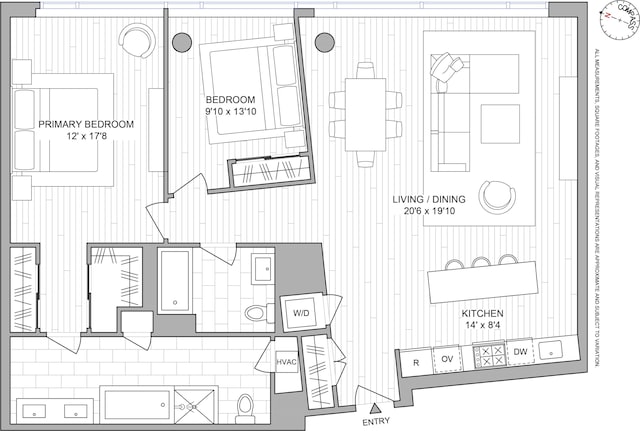 425 W 53rd St Unit 604, New York City, NY 10019 - view of home floor plan