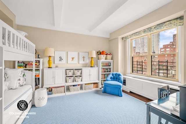 215 E 72nd St Unit 12E, New York City, NY 10021 - recreation room featuring wood finished floors and beamed ceiling