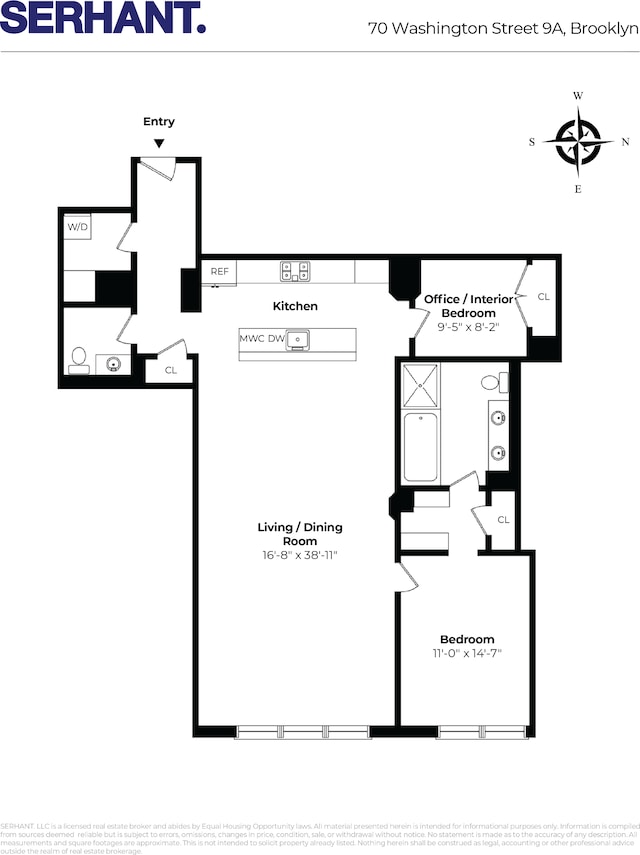70 Washington St Unit 9A, New York City, NY 11201 - room layout