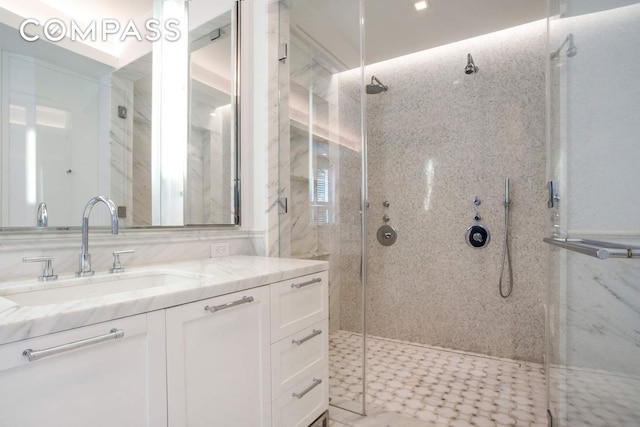182 W 82nd St Unit 4E, New York City, NY 10024 - full bathroom featuring a stall shower and vanity