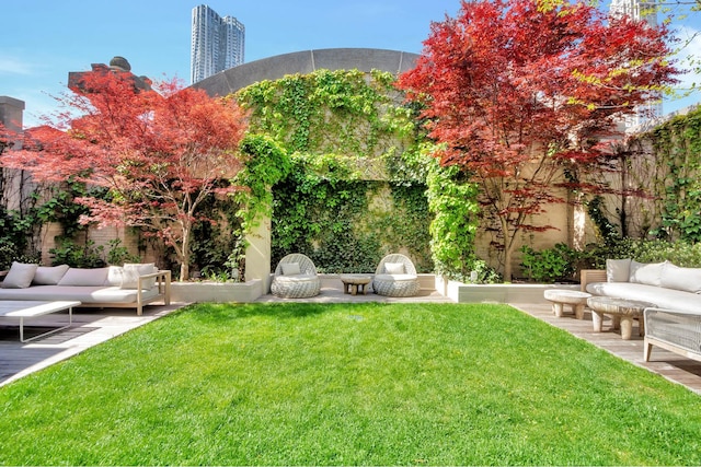 49 Chambers St Phb, Phb, New York City, NY 10007 - view of yard with an outdoor living space and a patio