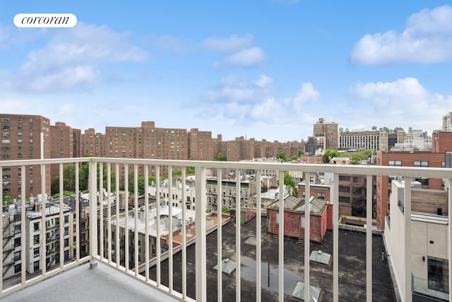 balcony featuring a view of city