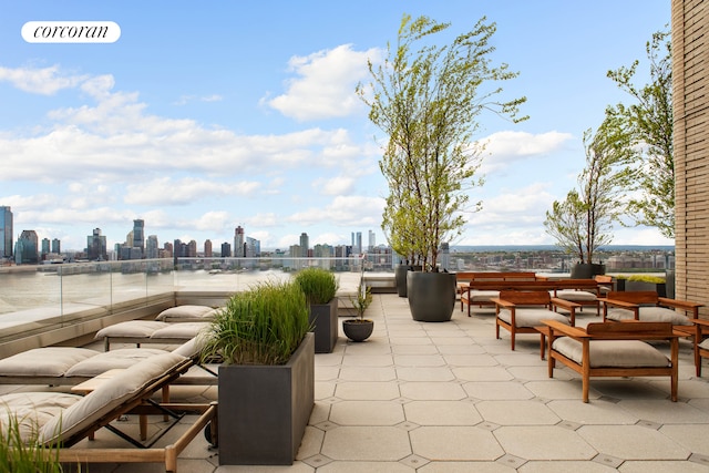 view of patio / terrace with a skyline view