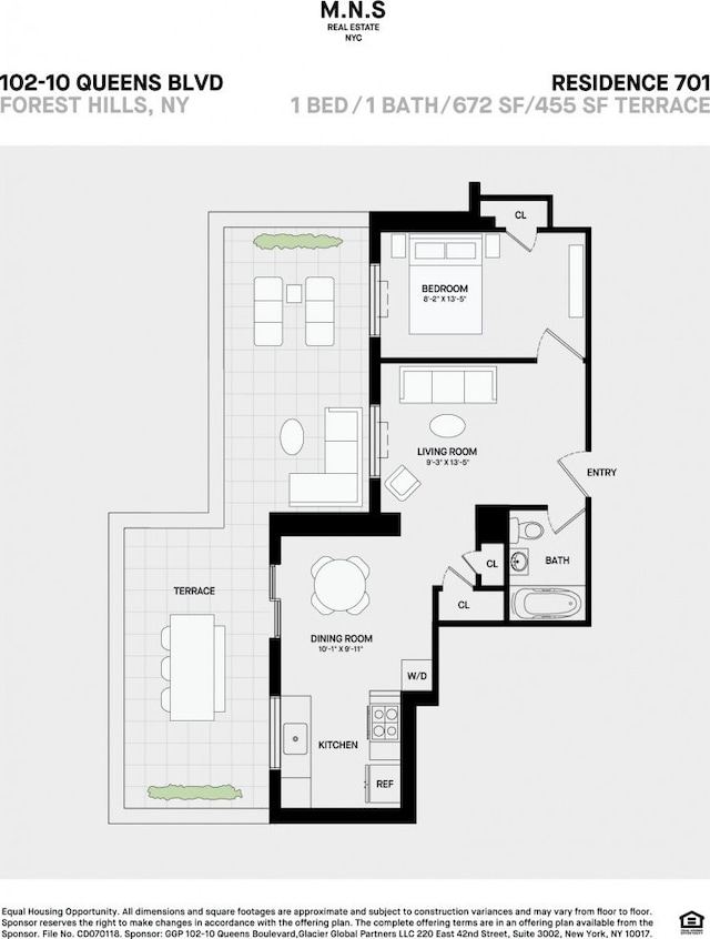 102-10 Queens Blvd Unit 701, New York City, NY 11375 - room layout