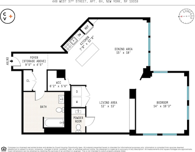 448 W 37th St Unit 6H, New York City, NY 10018 - floor plan / room layout
