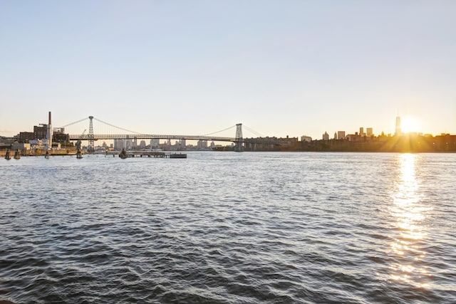 water view featuring a notable bridge