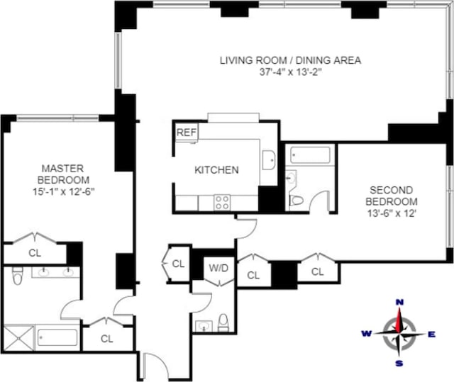 10 Little W St Unit 35-C, New York City, NY 10004 - property floor plan