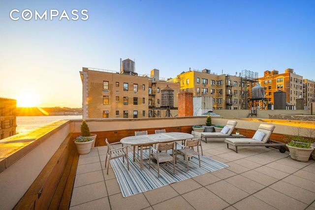 315 W 99th St Pha, Pha, New York City, NY 10025 - patio terrace at dusk with outdoor dining space
