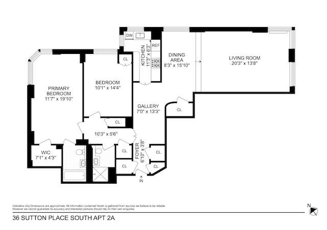 36 Sutton Pl S Unit 2A, New York City, NY 10022 - home floor plan