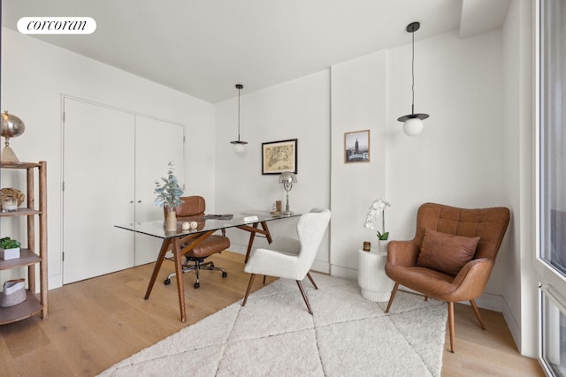1110 Manhattan Ave Unit 2, New York City, NY 11222 - home office featuring light wood-style flooring