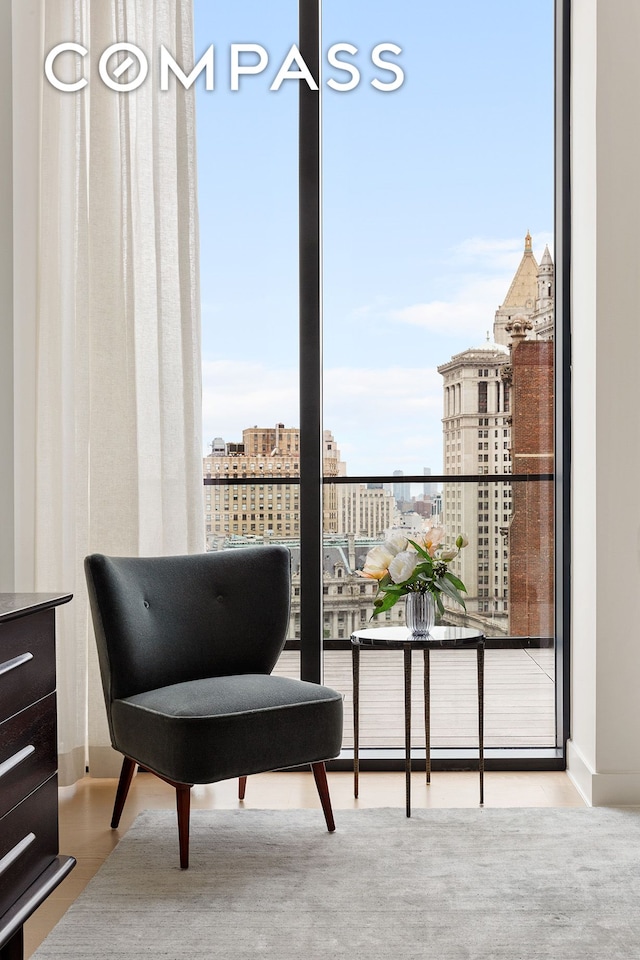 balcony with a city view