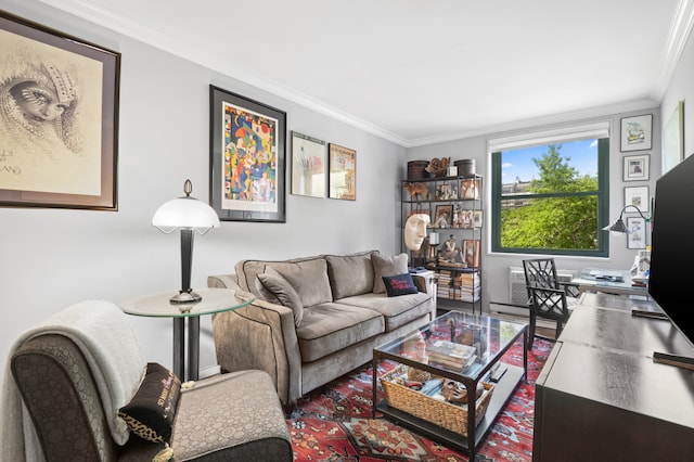 131 Barrow St Unit 4A, New York City, NY 10014 - living area with ornamental molding