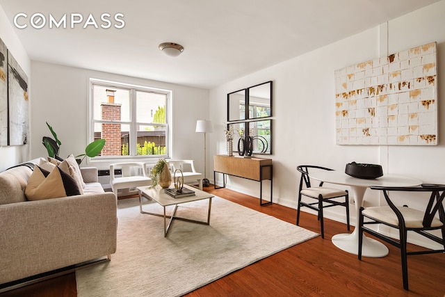 living room featuring wood finished floors