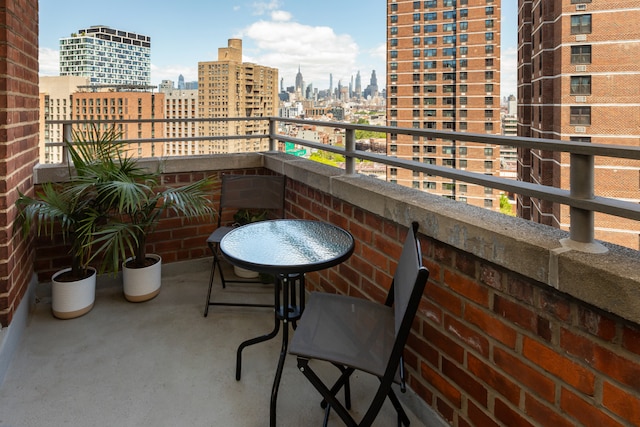 balcony with a city view