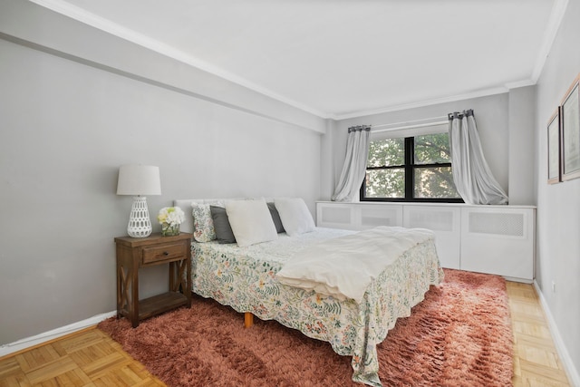 181 E 73rd St Unit 2B, New York City, NY 10021 - bedroom featuring ornamental molding and baseboards