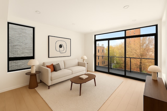 229 Withers St Unit 3C, New York City, NY 11211 - living area with wood finished floors and baseboards