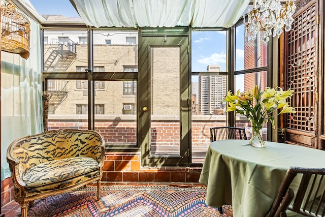 71 Park Ave Phb, Phb, New York City, NY 10016 - sunroom with a chandelier and a city view