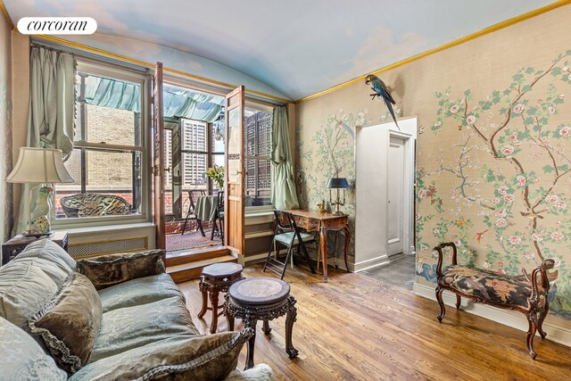 71 Park Ave Phb, Phb, New York City, NY 10016 - living room with wood finished floors and lofted ceiling