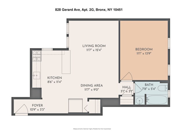 828 Gerard Ave Unit 2G, New York City, NY 10451 - home floor plan
