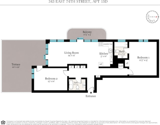343 E 74th St Unit 15D, New York City, NY 10021 - property floor plan