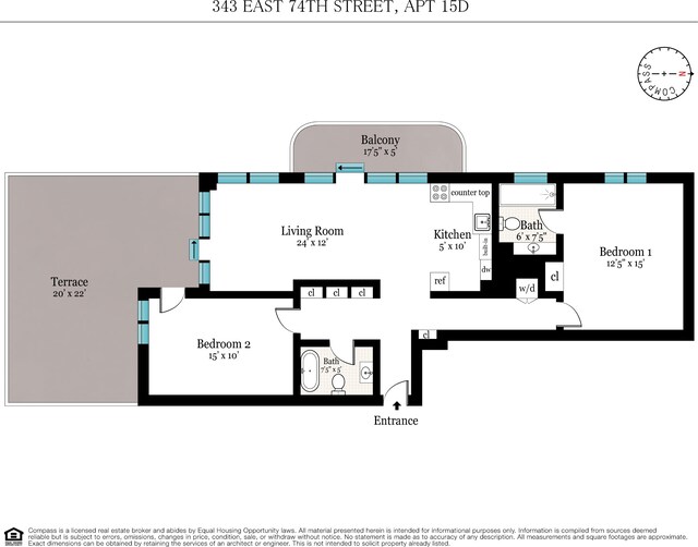 343 E 74th St Unit 15D, New York City, NY 10021 - view of home floor plan