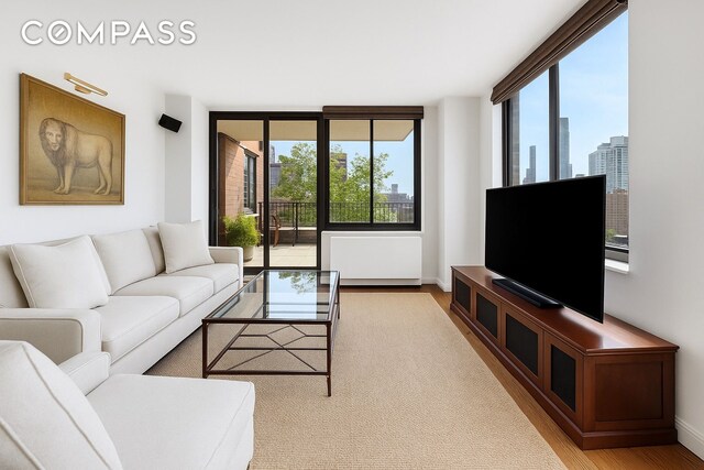 343 E 74th St Unit 15D, New York City, NY 10021 - living area with wood finished floors