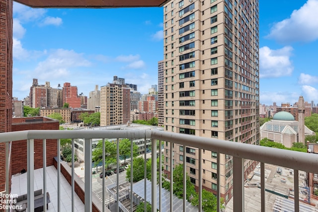 balcony with a view of city