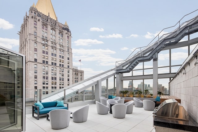400 Park Ave S Unit 23-B, New York City, NY 10016 - view of patio featuring a city view, a balcony, and grilling area