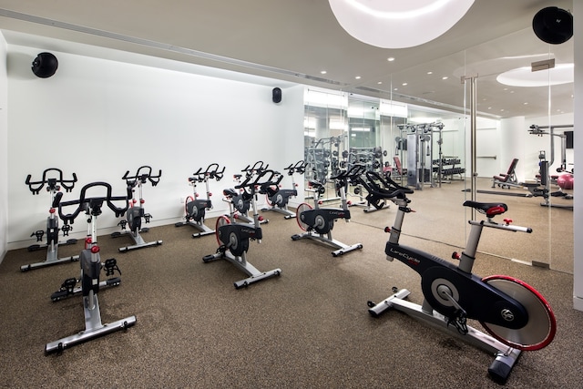 400 Park Ave S Unit 23-B, New York City, NY 10016 - workout area featuring recessed lighting
