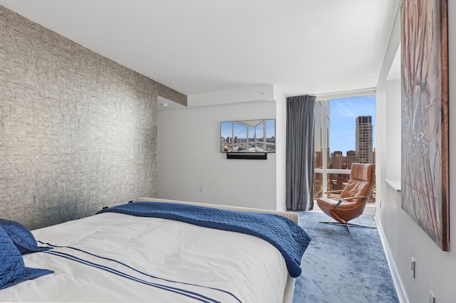 400 Park Ave S Unit 23-B, New York City, NY 10016 - bedroom featuring carpet floors and wallpapered walls