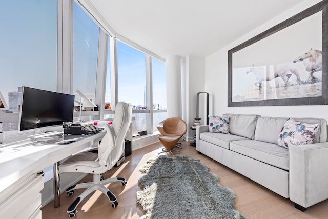 400 Park Ave S Unit 23-B, New York City, NY 10016 - home office with floor to ceiling windows and light wood finished floors