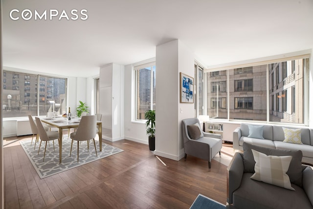 200 Riverside Blvd Unit 5Ef, New York City, NY 10069 - dining area featuring hardwood / wood-style flooring and baseboards