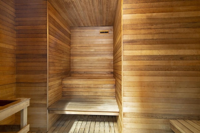 15 William St Unit 42-A, New York City, NY 10005 - sauna / steam room featuring wood walls and wood ceiling