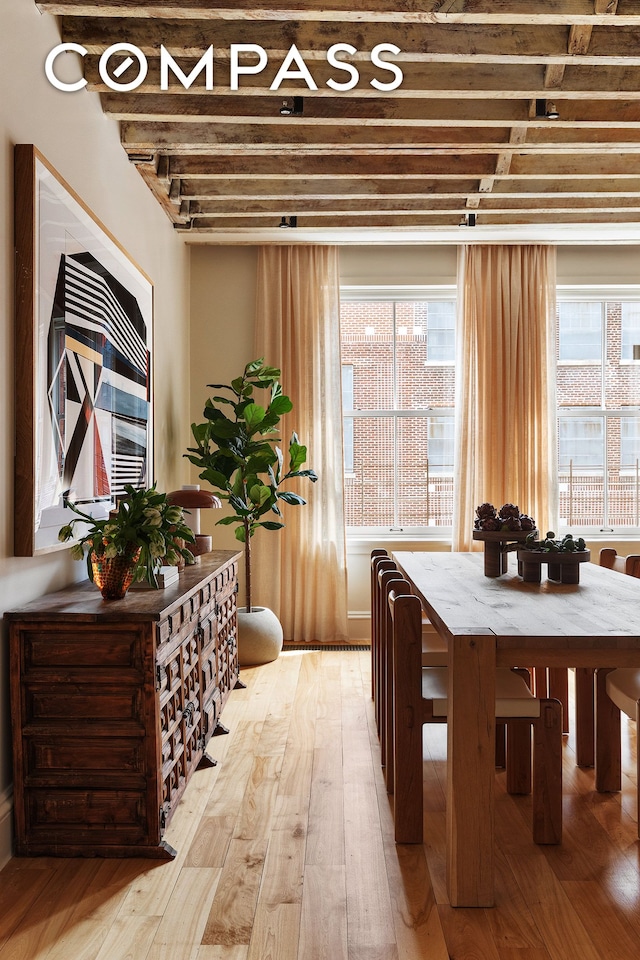 dining room featuring light wood-style flooring