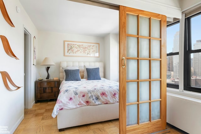 bedroom with baseboards
