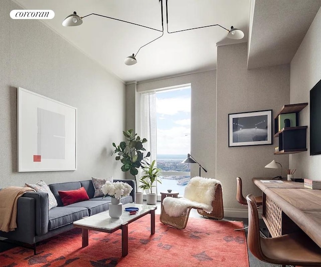 35 Hudson Yards Unit 5302, New York City, NY 10001 - living room with wood finished floors and baseboards