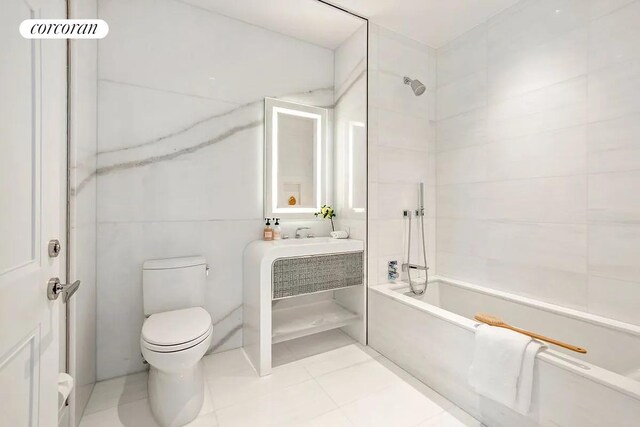 35 Hudson Yards Unit 5302, New York City, NY 10001 - full bathroom featuring toilet, vanity, and shower / tub combination