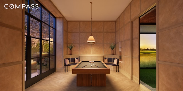 rec room with billiards