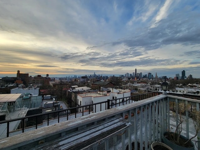 balcony with a view of city