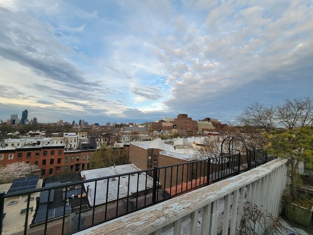 balcony with a city view